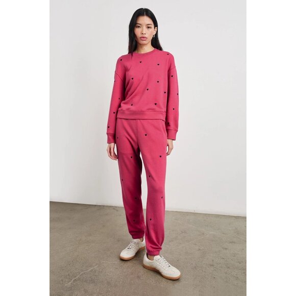 Rails Kingston Embroidered  Pink Midnight Hearts Sweatpants Size M NEW - Picture 4 of 5